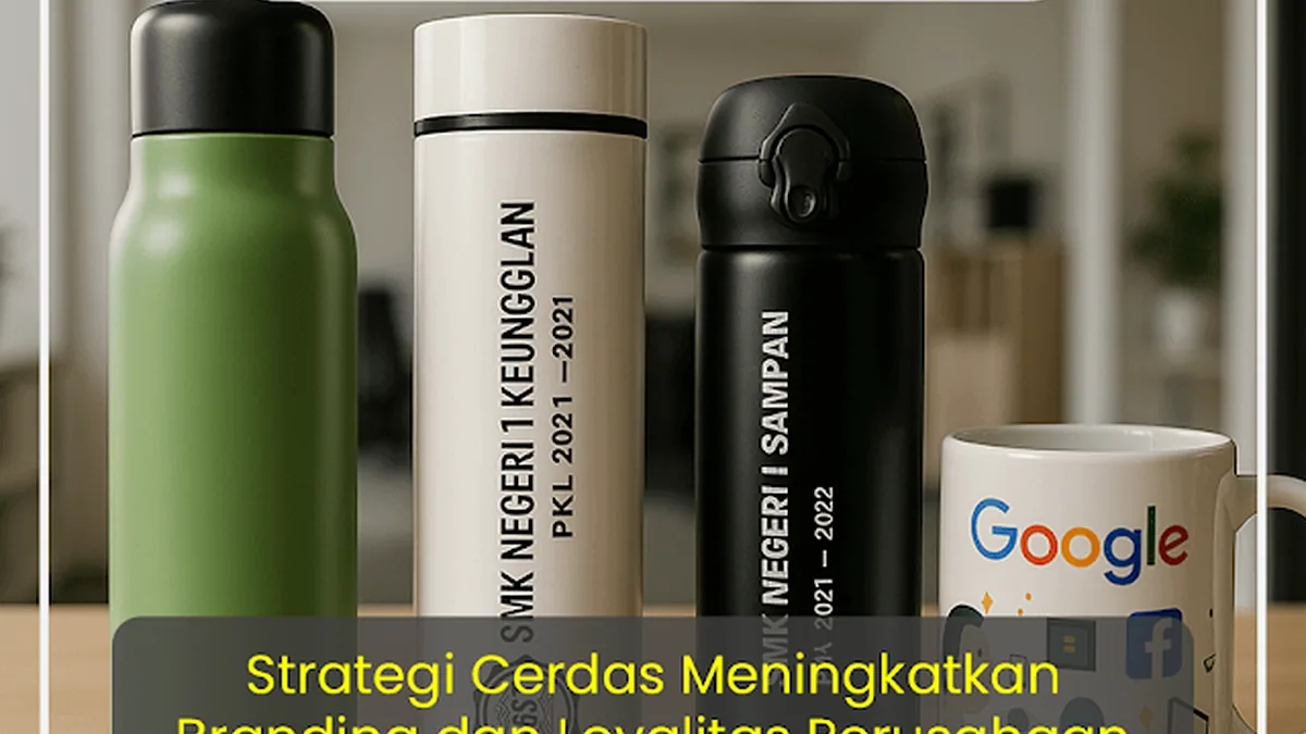 Tumbler stainless berlogo perusahaan sebagai contoh souvenir kantor fungsional | CorporateGifts.ID